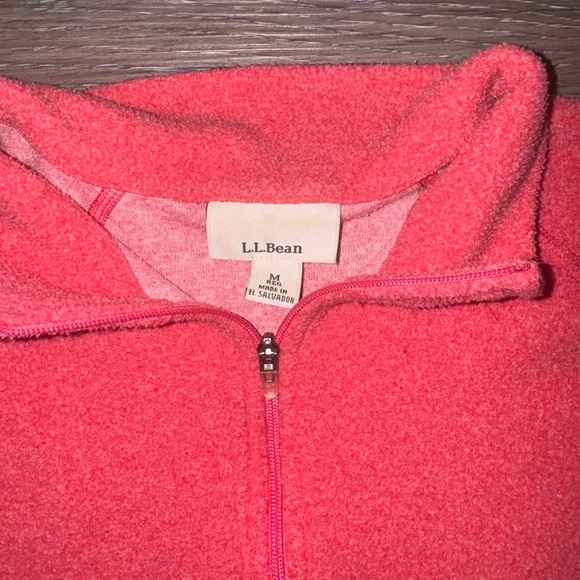 L.L. Bean Women’s Pink 1/4 Zip Pullover Fleece Jacket - Size Medium - Picture 3 of 5